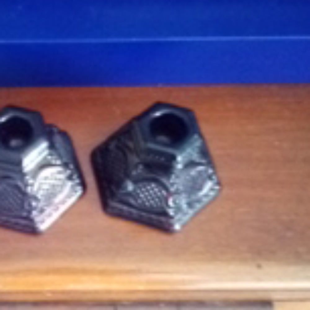 Vintage Red Glass "Avon" Candle Holders